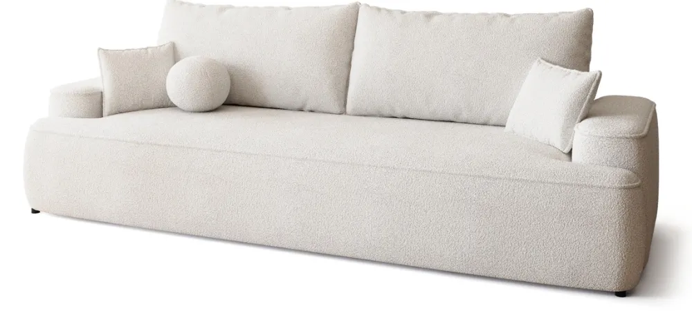 Kanapy I Sofy|Meble Młodzieżowe>BROMARKT Kremowa sofa boucle z funkcją spania do salonu CARMELLO