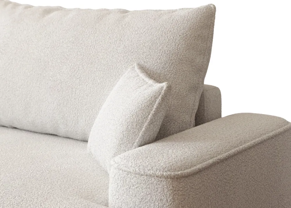 Kanapy I Sofy|Meble Młodzieżowe>BROMARKT Kremowa sofa boucle z funkcją spania do salonu CARMELLO