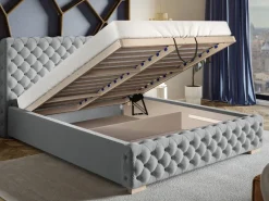 Łóżka Młodzieżowe|Łóżka Z Pojemnikiem>Riban Kremowe łóżko sypialniane 160x200 cm QUINTE