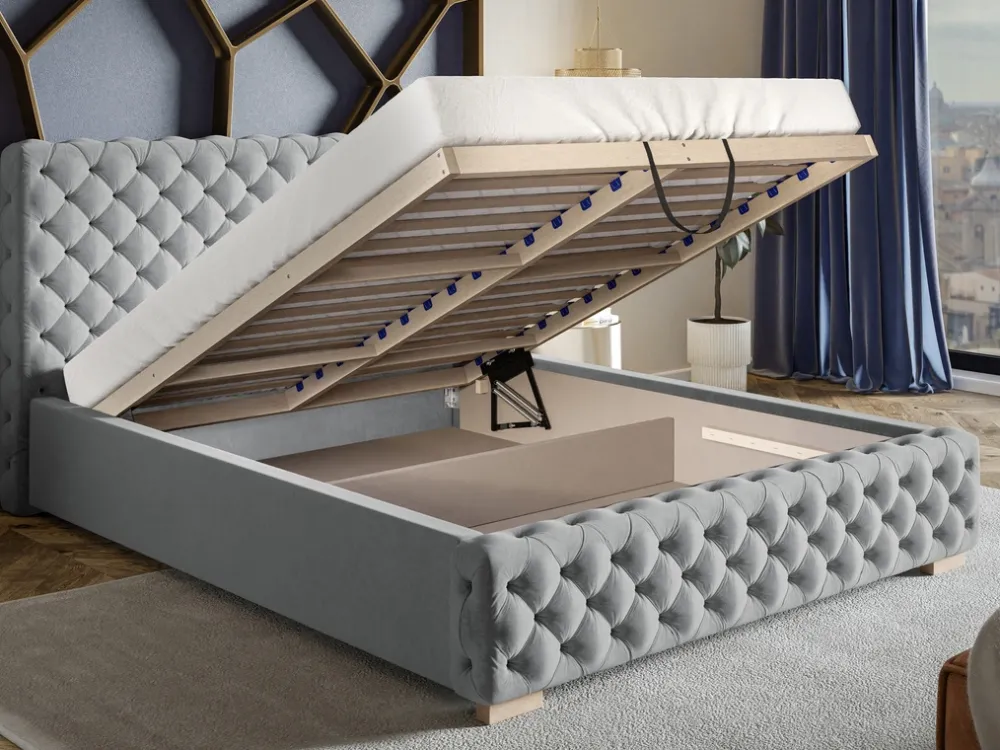 Łóżka Młodzieżowe|Łóżka Z Pojemnikiem>Riban Kremowe łóżko sypialniane 160x200 cm QUINTE