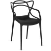 Krzesła>MEBEL ELITE Krzesło ażurowe do jadalni czarny CIREN