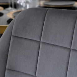 Krzesła Tapicerowane|Krzesła></noscript>MEBEL ELITE Krzesło do jadalni tapicerowane welurowe szare INARI