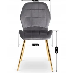 Krzesła Tapicerowane|Krzesła></noscript>MEBEL ELITE Krzesło do jadalni tapicerowane welurowe szare INARI