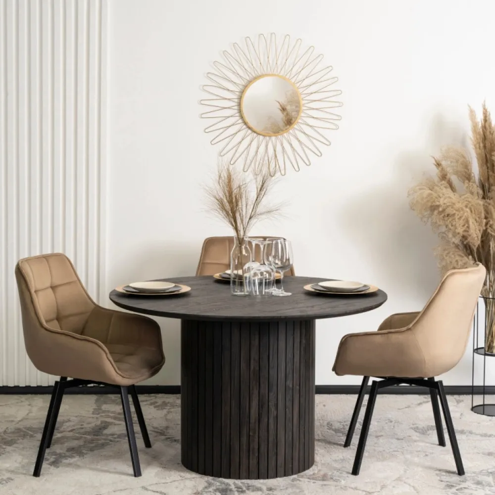 Krzesła Tapicerowane|Krzesła>MEBEL ELITE Krzesło obrotowe do salonu welurowe LUMA owe beż