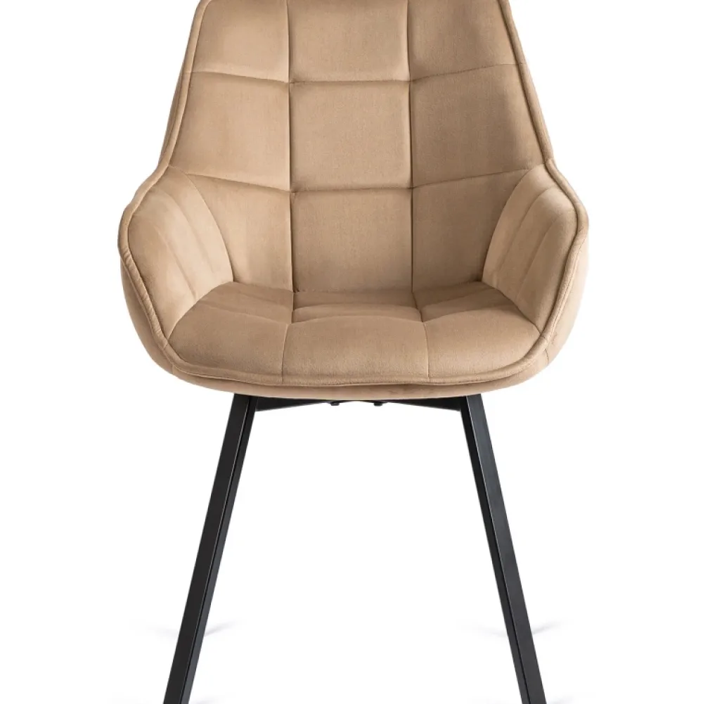 Krzesła Tapicerowane|Krzesła>MEBEL ELITE Krzesło obrotowe do salonu welurowe LUMA owe beż