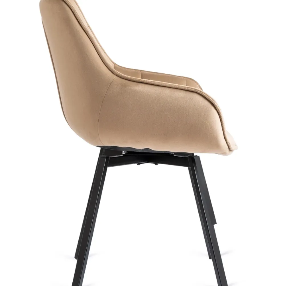 Krzesła Tapicerowane|Krzesła>MEBEL ELITE Krzesło obrotowe do salonu welurowe LUMA owe beż