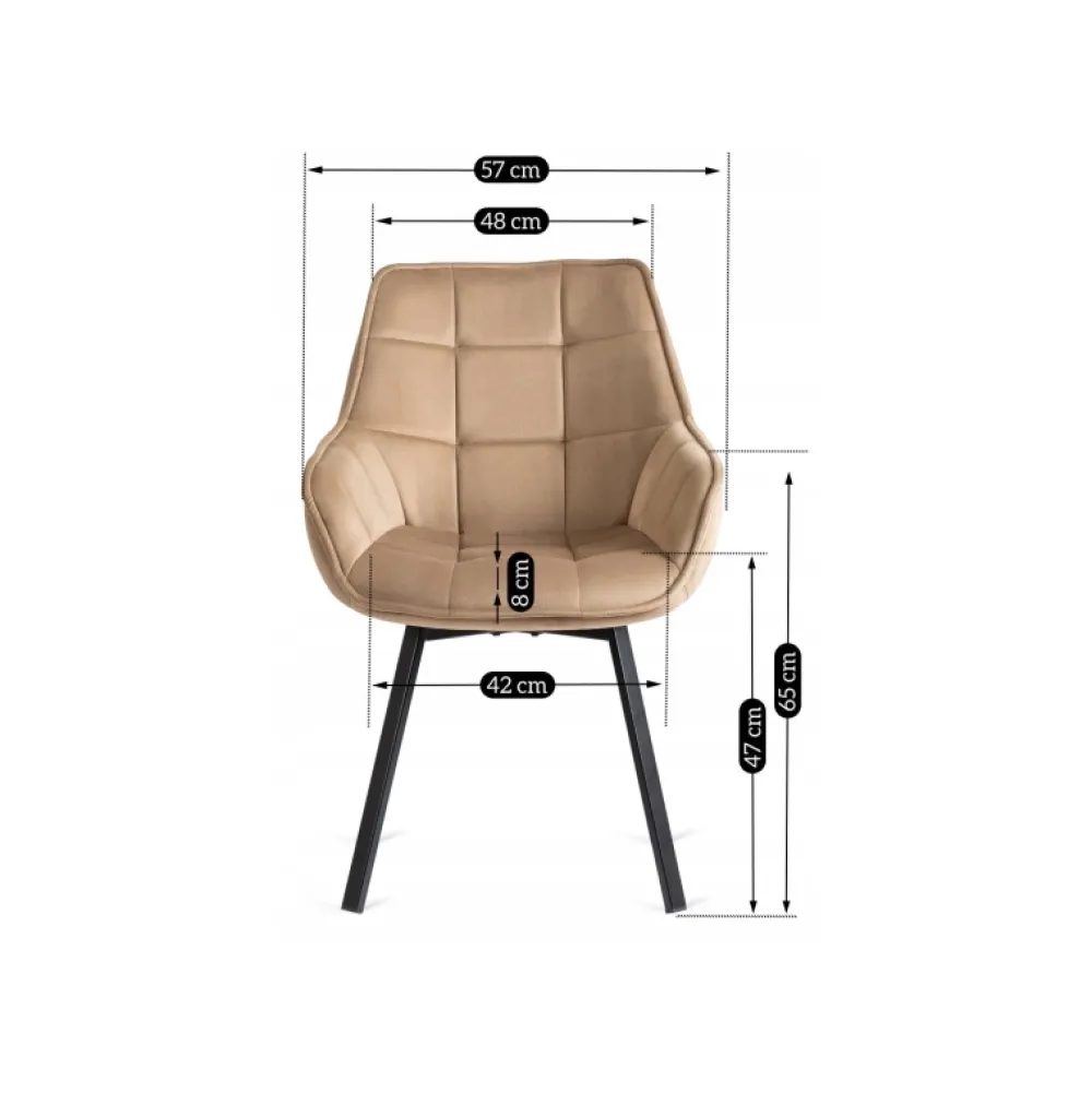 Krzesła Tapicerowane|Krzesła>MEBEL ELITE Krzesło obrotowe do salonu welurowe LUMA owe beż