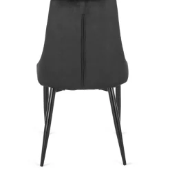Krzesła Tapicerowane|Krzesła></noscript>MEBEL ELITE Krzesło tapicerowane do jadalni czarne welurowe CORIO czarny