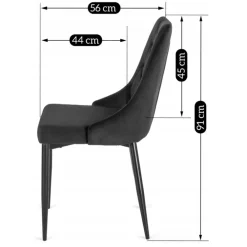 Krzesła Tapicerowane|Krzesła></noscript>MEBEL ELITE Krzesło tapicerowane do jadalni czarne welurowe CORIO czarny
