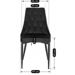 Krzesła Tapicerowane|Krzesła></noscript>MEBEL ELITE Krzesło tapicerowane do jadalni czarne welurowe CORIO czarny