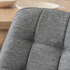 Krzesła Tapicerowane|Krzesła></noscript>MEBEL ELITE Krzesło tapicerowane do jadalni pikowane szare KAMIA