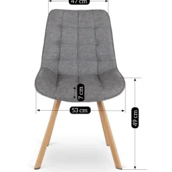 Krzesła Tapicerowane|Krzesła></noscript>MEBEL ELITE Krzesło tapicerowane do jadalni pikowane szare KAMIA