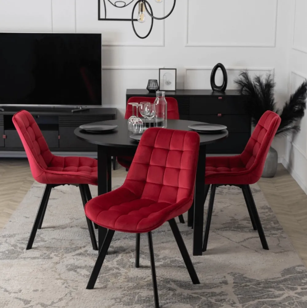 Krzesła Tapicerowane|Krzesła>MEBEL ELITE Krzesło tapicerowane do jadalni bordowe welurowe RILLO Czerwienie i bordo