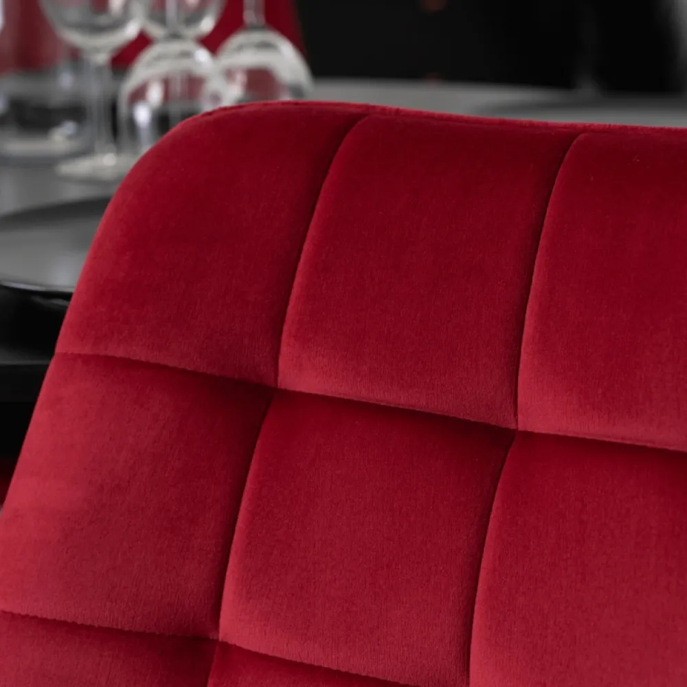 Krzesła Tapicerowane|Krzesła>MEBEL ELITE Krzesło tapicerowane do jadalni bordowe welurowe RILLO Czerwienie i bordo