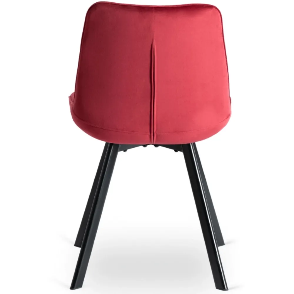 Krzesła Tapicerowane|Krzesła>MEBEL ELITE Krzesło tapicerowane do jadalni bordowe welurowe RILLO Czerwienie i bordo