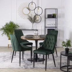 Krzesła Tapicerowane|Krzesła>MEBEL ELITE Krzesło tapicerowane do jadalni zielone welurowe CORIO Odcienie zielonego