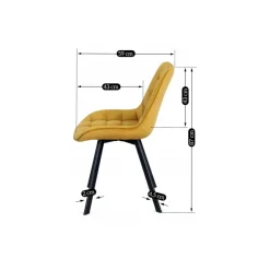 Krzesła Tapicerowane></noscript>MEBEL ELITE Krzesło tapicerowane do jadalni welurowe musztardowe RILLO Żółty i pomarańczowy