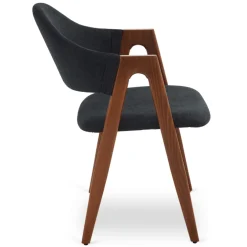 Krzesła Tapicerowane></noscript>MEBEL ELITE Krzesło tapicerowane do jadalni orzech RUVI czarny