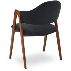 Krzesła Tapicerowane></noscript>MEBEL ELITE Krzesło tapicerowane do jadalni orzech RUVI czarny