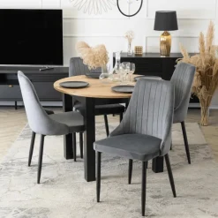 Krzesła Tapicerowane>MEBEL ELITE Krzesło tapicerowane do jadalni BELISSE szare szary