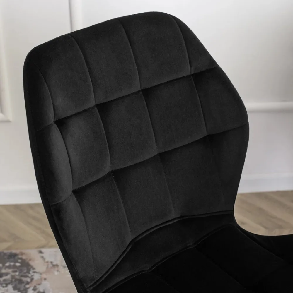 Krzesła Tapicerowane|Krzesła>MEBEL ELITE Krzesło tapicerowane do salonu welurowe czarne LAVIO
