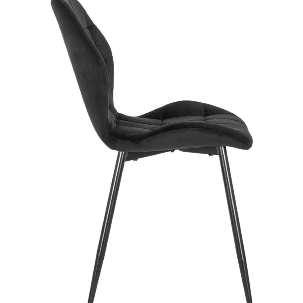 Krzesła Tapicerowane|Krzesła>MEBEL ELITE Krzesło tapicerowane do salonu welurowe czarne LAVIO