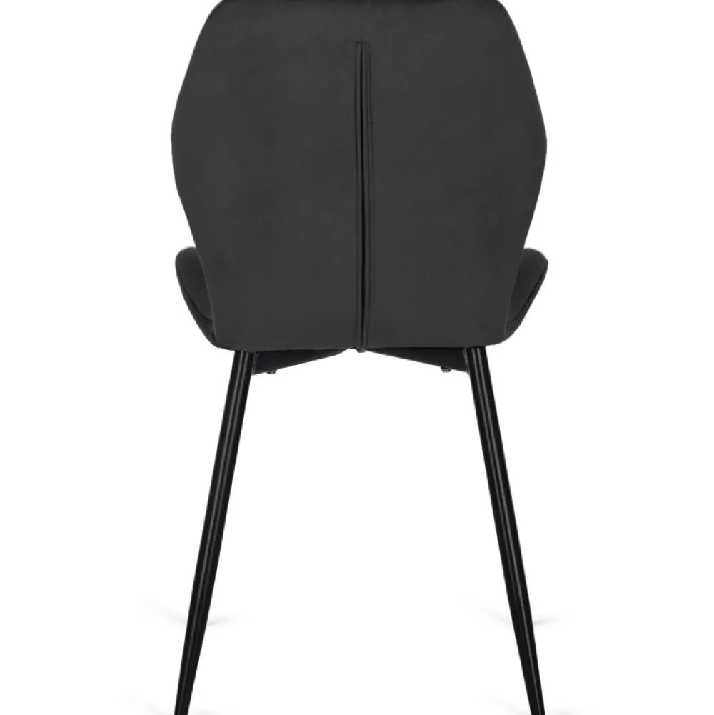 Krzesła Tapicerowane|Krzesła>MEBEL ELITE Krzesło tapicerowane do salonu welurowe czarne LAVIO