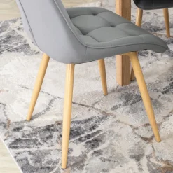 Krzesła Tapicerowane|Krzesła></noscript>MEBEL ELITE Krzesło welurowe tapicerowane do jadalni szare RUFIO