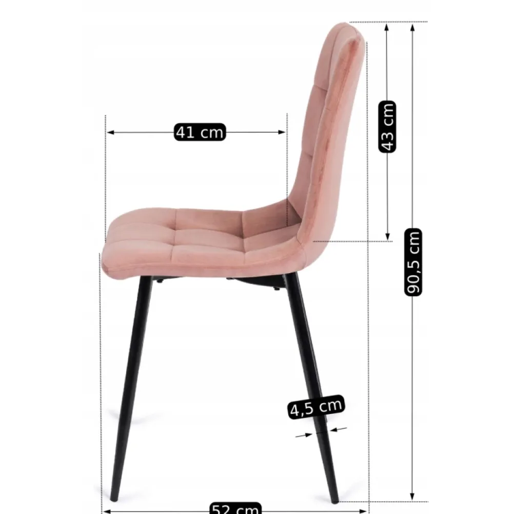 Krzesła Tapicerowane|Krzesła>MEBEL ELITE Krzesło welurowe tapicerowane do jadalni różowe PAREO