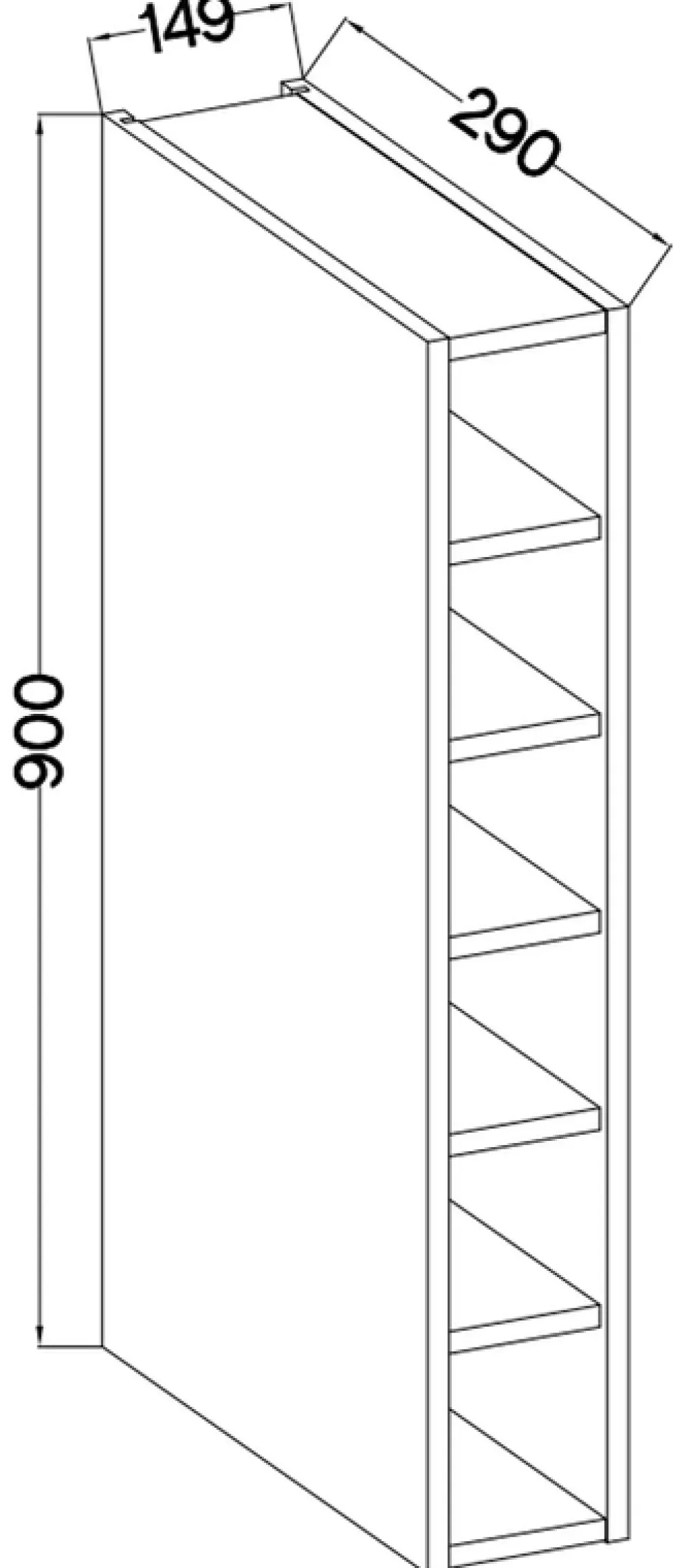 Meble Kuchenne>Lempert Kuchenna otwarta szafka wisząca 15 cm SELENA czarny