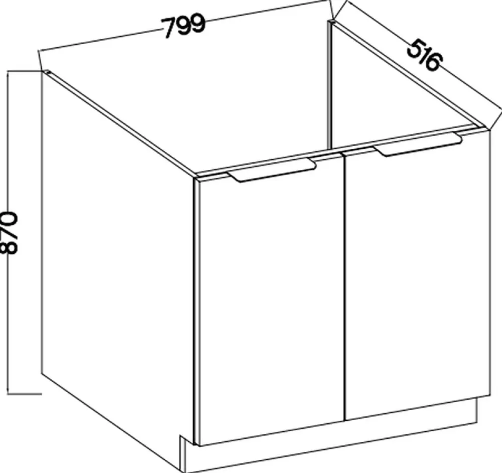Meble Kuchenne>Lempert Kuchenna szafka pod zlewozmywak 80 cm SELENA czarny