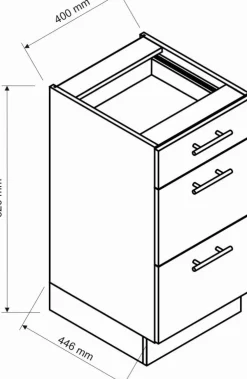 Meble Kuchenne>Stolkar Kuchenna szafka z szufladami 40 cm CLARA