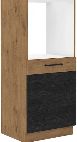 Meble Kuchenne>Lempert Kuchenny słupek z szufladami do zabudowy piekarnika 60 cm VIKI ciemne drewno