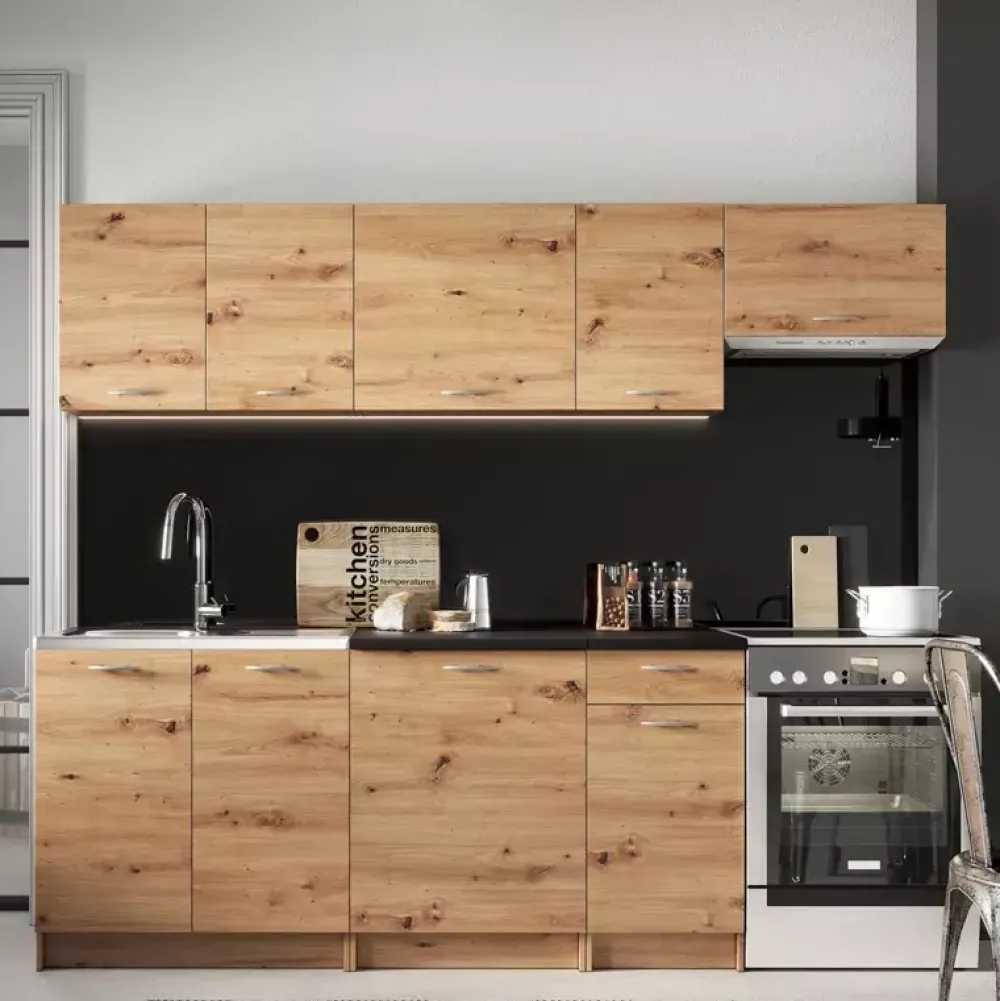 Meble Kuchenne>Stolkar Kuchnia loftowa MELA dąb artisan