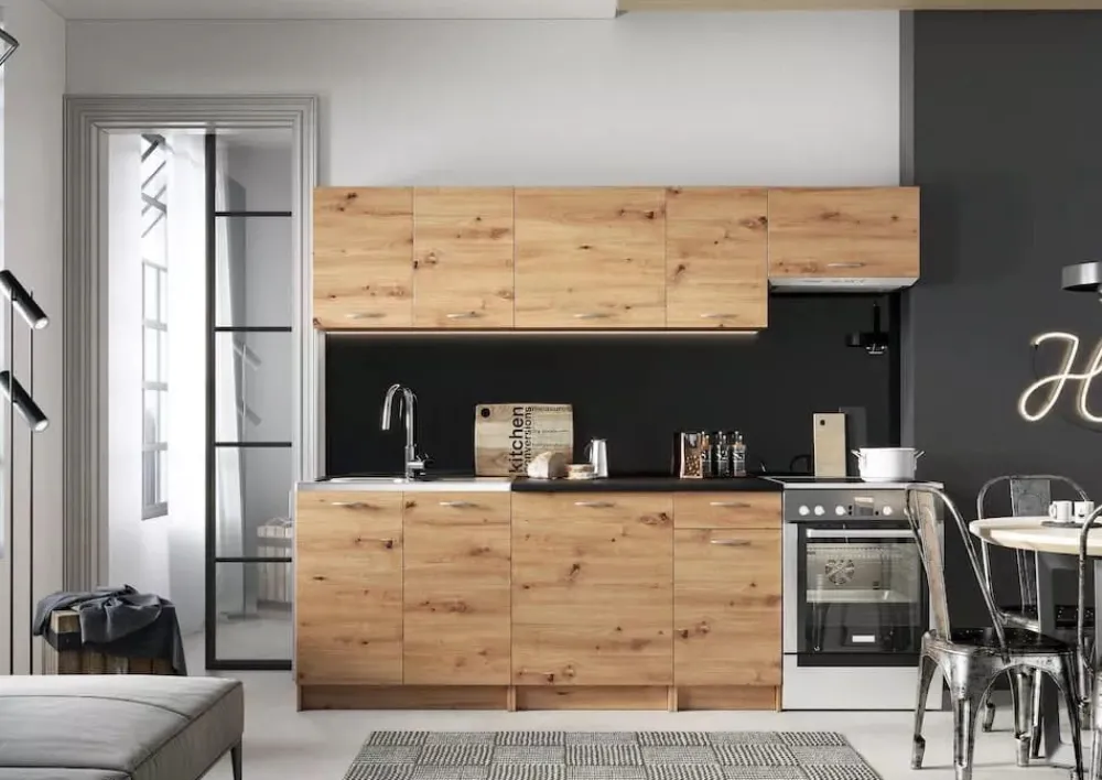 Meble Kuchenne>Stolkar Kuchnia loftowa MELA dąb artisan