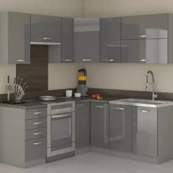 Meble Kuchenne>Lempert Kuchnia SILVER Zestaw 5 szary