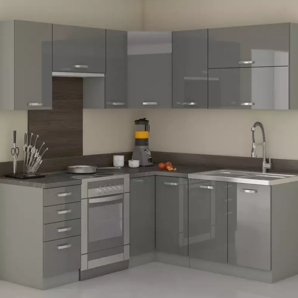 Meble Kuchenne>Lempert Kuchnia SILVER Zestaw 5 szary