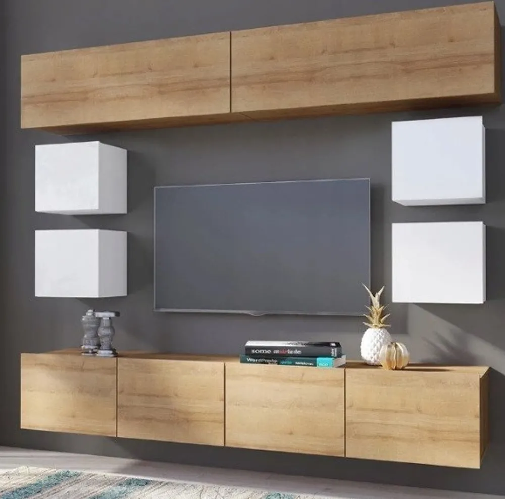 Zestawy Mebli Do Sypialni|Zestawy Mebli Do Salonu>GiB Meble Kwadrat wiszący połysk MODERN biały