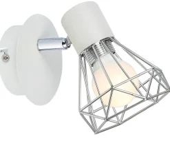 Oświetlenie Pokoju Dziecięcego|Oświetlenie Przedpokoju>Candellux Lighting Lampa ścienna kinkiet 1X40W E14 biały abażur chrom VERVE