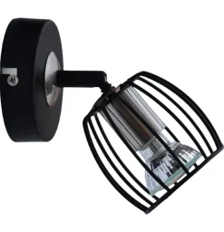 Oświetlenie Przedpokoju|Oświetlenie Jadalni>Candellux Lighting Lampa ścienna kinkiet 1X3W LED GU10 czarny matowy+satyna ZONK