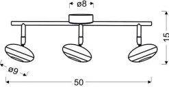 Oświetlenie Przedpokoju|Oświetlenie Sypialni>Candellux Lighting Lampa ścienna LED 3x6W 50cm SKIPPER LISTWA COB CHROM