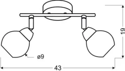 Oświetlenie Przedpokoju|Oświetlenie Łazienki></noscript>Candellux Lighting Lampa ścienna listwa 2X10W E14 LED chrom FORT