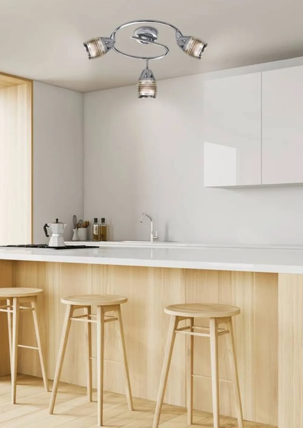 Oświetlenie Przedpokoju|Oświetlenie Jadalni>Candellux Lighting Lampa ścienna spirala 3X10W E14 LED chrom MILTON