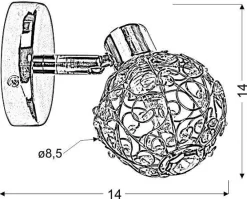 Oświetlenie Przedpokoju|Oświetlenie Sypialni>Candellux Lighting Lampa ścienna spot 1X40W G9 chrom COLLAR