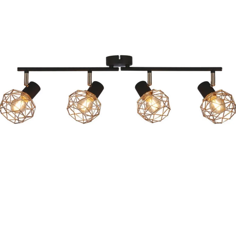 Oświetlenie Przedpokoju|Oświetlenie Jadalni>Candellux Lighting Lampa ścienna sufitowa listwa czarny klosz miedziany 4x40W E14 Acrobat