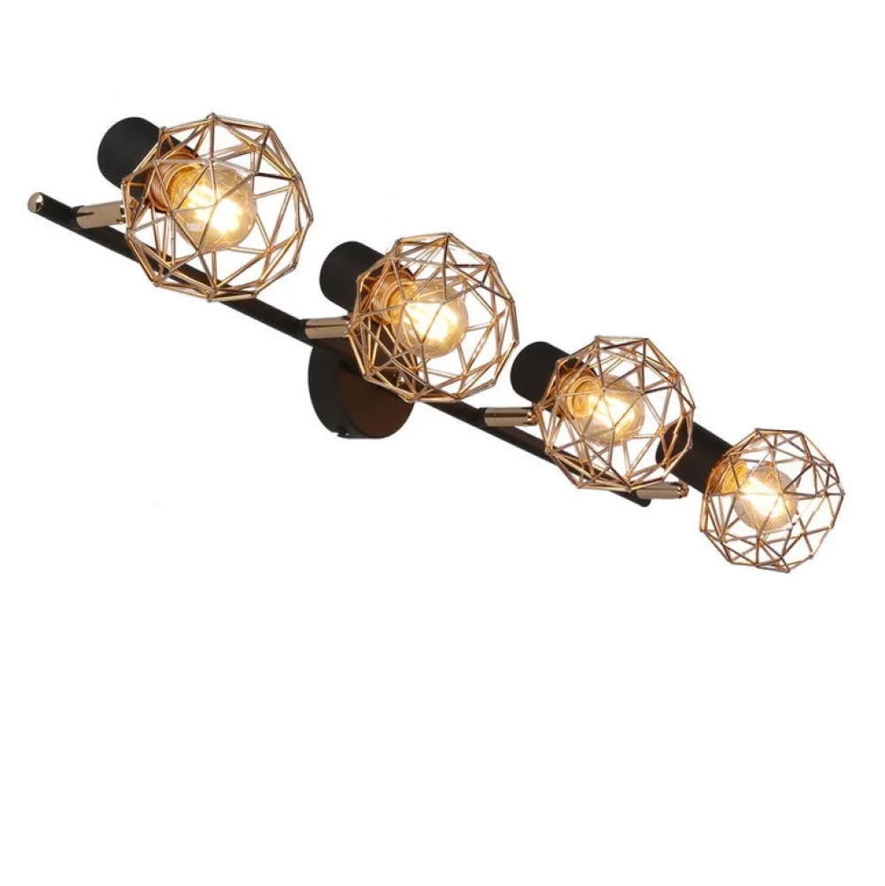 Oświetlenie Przedpokoju|Oświetlenie Jadalni>Candellux Lighting Lampa ścienna sufitowa listwa czarny klosz miedziany 4x40W E14 Acrobat