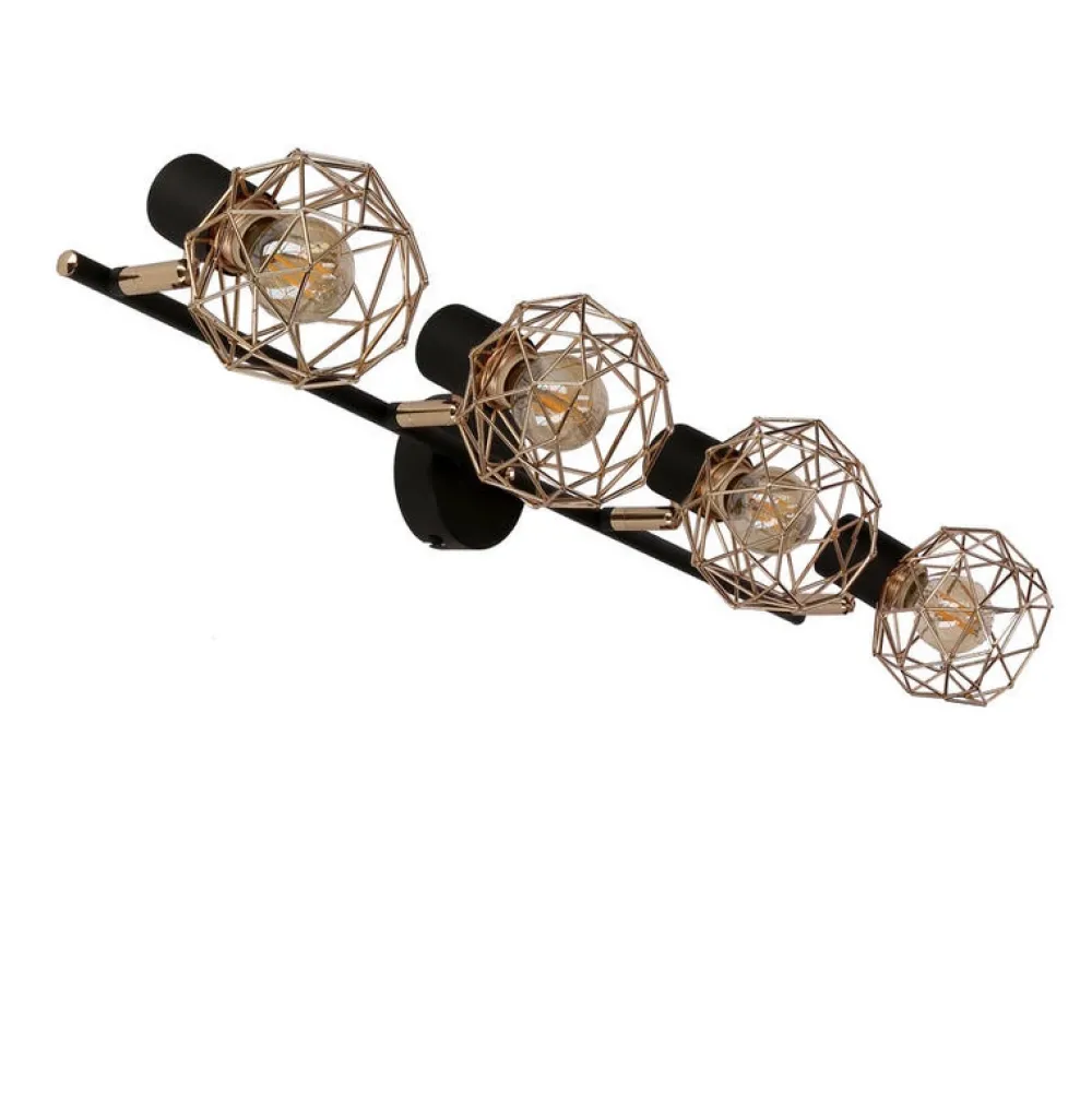 Oświetlenie Przedpokoju|Oświetlenie Jadalni>Candellux Lighting Lampa ścienna sufitowa listwa czarny klosz miedziany 4x40W E14 Acrobat