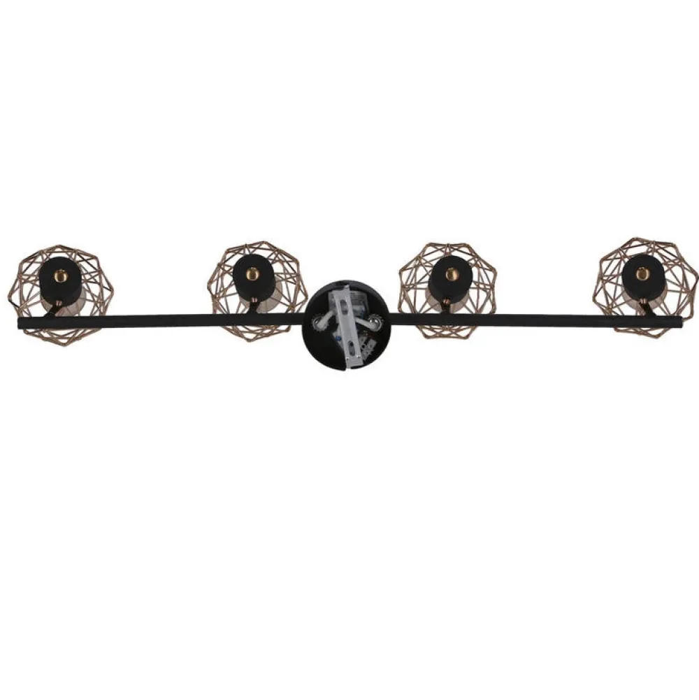 Oświetlenie Przedpokoju|Oświetlenie Jadalni>Candellux Lighting Lampa ścienna sufitowa listwa czarny klosz miedziany 4x40W E14 Acrobat