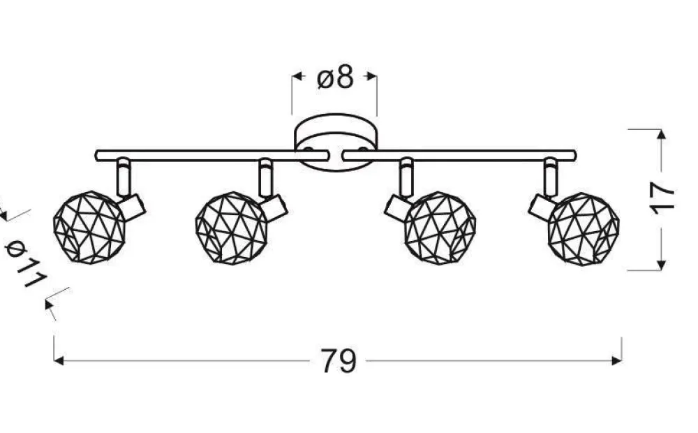 Oświetlenie Przedpokoju|Oświetlenie Jadalni>Candellux Lighting Lampa ścienna sufitowa listwa czarno-złota 4x40W E14 Acrobat