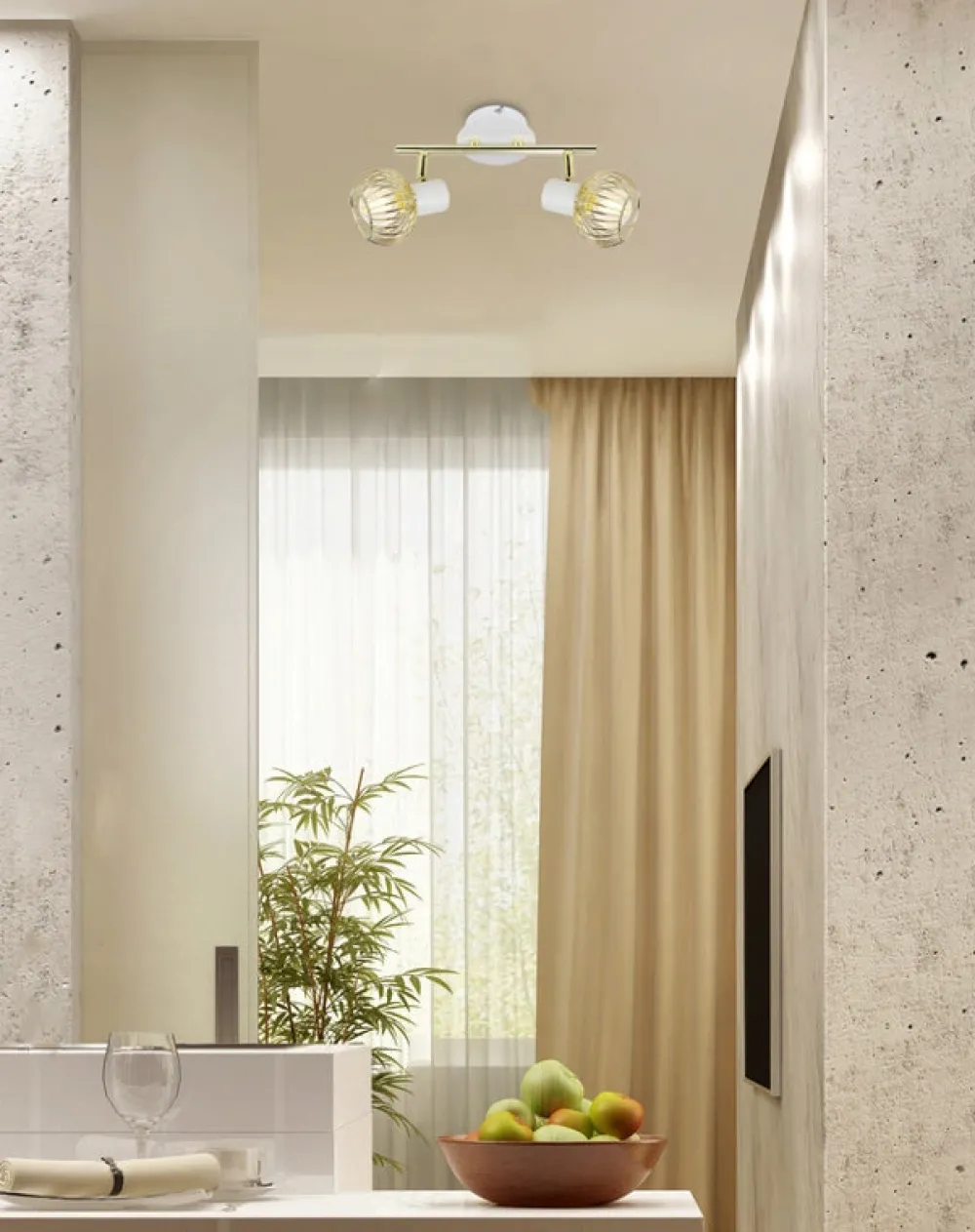 Oświetlenie Przedpokoju|Oświetlenie Jadalni>Candellux Lighting Lampa ścienna 2xE14 26cm Oslok Listwa Biały/Złoty